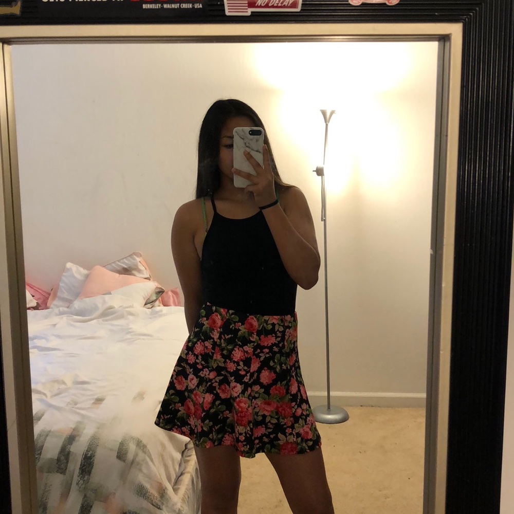 floral skater skirt